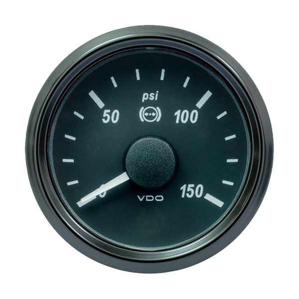 Vdo SingleViu 52mm (2-1/16 Inch) Brake Pressure Gauge - 150 PSI - 0-180 Ohm A2C3833480030